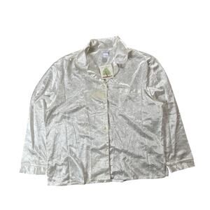 NWT Willow Blossom White Floral Print Long Sleeve Button-Up Size XL